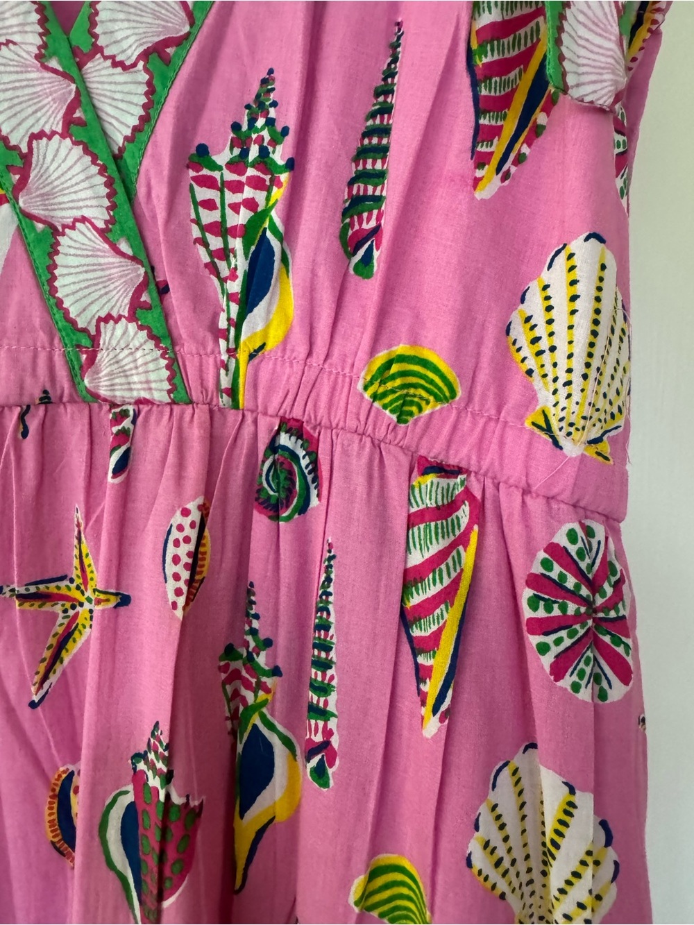 Printfresh Sz M hot pink shell maxi dress - Picture 3 of 7